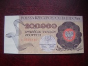BANKNOT POLSKA  200000 zł  1989 r. seria L WARSZAWA  UNC 