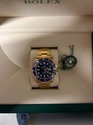 Rolex Submariner 41mm niebieska tarcza na żółtym złocie