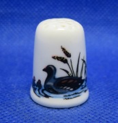 Naparstek Kolekcjonerski Porcelanowy - Moorhen Kurka Wodna 