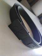 Męski pasek do spodni z klamrą Calvin Klein zielony