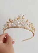 Korona diadem ręcznie wykonana Lila Róż 