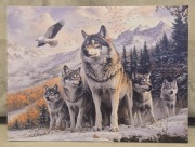 Obraz myśliwski WILK Canis Lupus. Polowanie. Prezent dla myśliwego.Wataha.