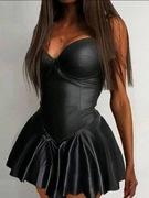 Mini sukienka z eko skóry 