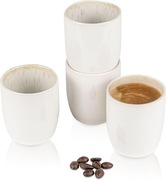 Zestaw 4 filiżanek do espresso i mokki Santorini kremowe 