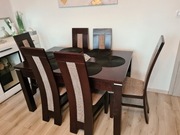 Rozkładany stół+ 6krzeseł +ława