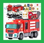 Straż pożarna WÓŻ STRAŻACKI DO SKRĘCANIA zestaw na baterie ŚWIATŁO DŹWIĘK