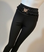 Modelujące legginsy z marszczeniem - klamra serce