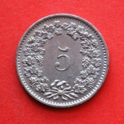 5 Rappen     1975  r  -     Szwajcaria  stan !!