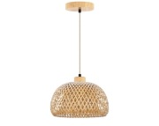 FRIDEKO HOME Lampa wisząca, rattanowa, naturalny bambus, styl boho E27