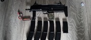 Mp7 well asg airsoft duży zestaw 