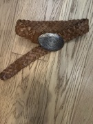 Pasek ze skóry naturalnej, Pleciony, Bik Bok, z Klamrą, 105cm