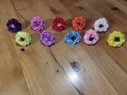 Kwiaty z bibuły krepiny do palm wielkanocnych i stroików - rękodzieło.