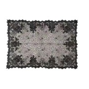 1-częściowy koronkowy obrus na Halloween, pajęczyna, wzór czaszki, prostoką