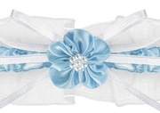 podwiązka Julimex biało niebieska pw 33 na ślub biała