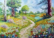 Wiosna w koło, olej na płótnie 50 x 70 cm