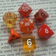 Płomienny Kwiat- mieszany zestaw 7 kości RPG