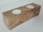 Świecznik na 2 tealight'y handmade drewno