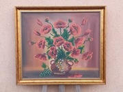 DUŻY  OBRAZ OLEJNY PŁÓTNO  sygnowany ,, Maki"