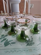 kieliszki z zieloną nóżką 6 szt.komplet