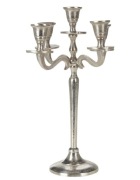 Świecznik Beliani Petra kandelabr metalowy srebrny duży 35 cm