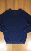 Sweter Dressmann r. L granatowy okrągły dekolt bawełniany męski 