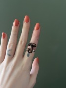 Pierścionek z borowikiem grzyb las wiedźma rękodzieło