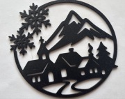 Świąteczna ozdoba w kształcie koła służąca jako naklejona na szybę/ścianę