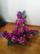 Komplet na wszystkich świętych storczyk  stroik + wazon 