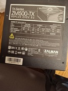 Zasilacz Zalman ZM500-TX 500W 80 PLUS 230V EU (Kabel zasilający w zestawie)