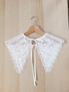 Jasny Biały Haftowany Kołnierzyk Doczepiany Odczepiany Fałszywy