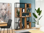 Regał Koris metalowo- dębowy