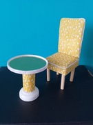 Mebelki dla lalek Barbie: Stolik+krzesło