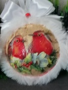 Zestaw 6 sztuk bombek dwustronnych 8 cm średnicy. Ozdoby  świąteczne. 