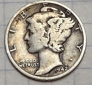 0852 USA 10 centów DIME 1942  srebro ładna 