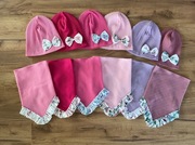 Nowe komplety : czapka chustka z kokardką 