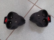 Rozgałęźnik sieciowy - dwa gniazda z uziemieniem i USB-A i USB-C - 2 szt.