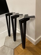 Metalowe nogi loftowe – czarne, laser cut - 45 cm