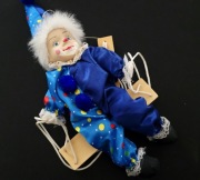 Pajac na huśtawce klaun retro ozdoby zabawki prl vintage 