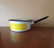 Rondelek rondel garnek emaliowany 18cm Emalia Olkusz | PRL, vintage