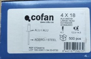 Nity zrywalne Cofan 4x18 powiększony kołnierz - cena za 1 paczkę 500 szt