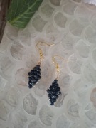 Kolczyki handmade srebro pozłacane z naturalnych kamieni szafir 