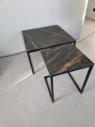 Dwa stoliki kawowe ze spiekiem kwarcowym Noir Desir