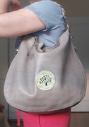 Mulberry Daria Hobo torebka skórzana szara worek shopper skóra naturalna