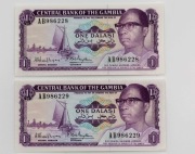 Gambia 1 dalasi 1972 P.4 UNC Rzadki