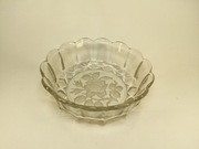 Szklana miska. Salaterka. Misa z różą. Żebrowana. Ozdobne dno. Duża. 21,5cm