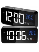 Budzik Elektroniczny Zegar Led Cyfrowy Stojący Termometr Alarm