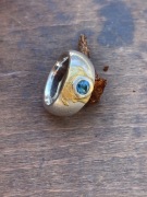 Piękna obrączka, pierścień z akwamarynem srebro plus złoto 750 !