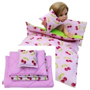 Poszewki + wkłady - Pościel Wiśnie dla lalki typu Paola, Barbie