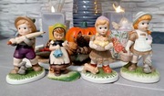 4 figurki dzieci ceramiczne - idealny stan