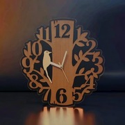 Zegar Wiszący Natura drzewo ptaki